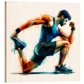 Wood print Fitness exercise - nobelart