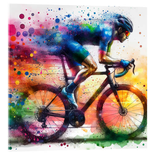 Akryylilasitaulu Cyclist racer at full speed II