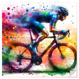 Sisustustarra Cyclist racer at full speed II