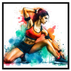 Gerahmter Kunstdruck Training im Fitnessstudio II