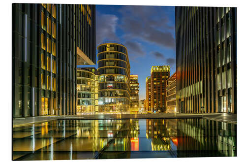 Aluminiumsbilde Medienhafen Skyline in Düsseldorf