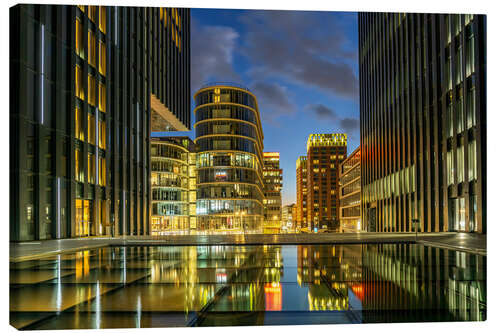 Lærredsbillede Medienhafen Skyline in Düsseldorf