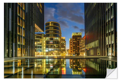 Muursticker Medienhafen Skyline in Düsseldorf