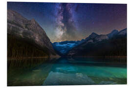 Tableau en PVC The Milky Way over Lake Louise in Banff National Park, Alberta, Canada