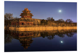 PVC print Moonset above the Forbidden City of Beijing, China