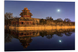 Gallery print Moonset above the Forbidden City of Beijing, China