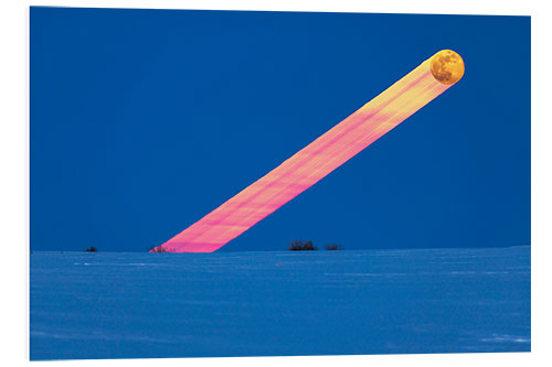 Foam board print Rising of the full moon over Alberta, Canada