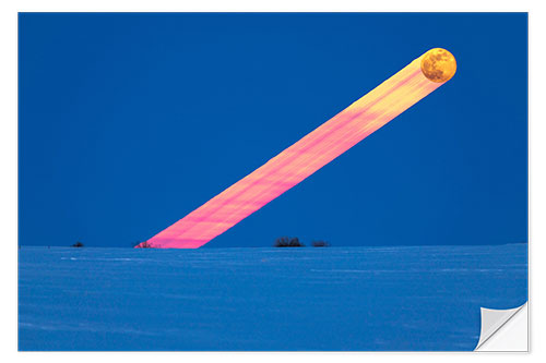 Sticker mural Rising of the full moon over Alberta, Canada