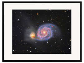 Kehystetty taidepainatus Messier 51, the Whrlpool Galaxy