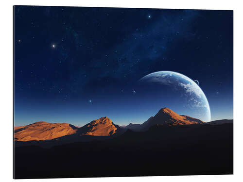 Gallery print A calming view from a moon orbiting a distant planet