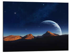 Magnettafel Mond umkreist einen fernen Planeten