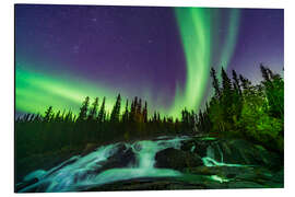 Magnettafel Polarlicht über dem Ramparts Wasserfall, Kanada