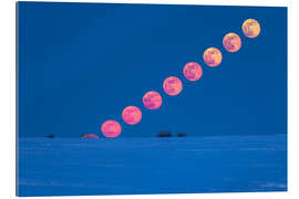 Gallery print Rising of the full moon over Alberta, Canada