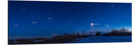 Aluminium print Panorama of the array of planets across the evening twilight sky