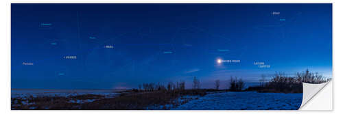 Wall sticker Panorama of the array of planets across the evening twilight sky