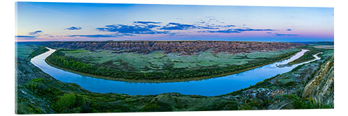 Acrylic print Twilight panorama over the Red Deer River, Alberta, Canada