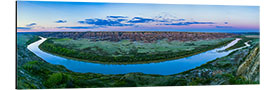 Alubild Dämmerungspanorama über den Red Deer River, Alberta, Kanada