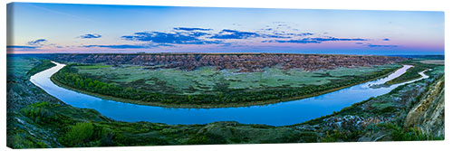 Quadro em tela Twilight panorama over the Red Deer River, Alberta, Canada