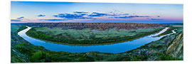 Tableau en PVC Twilight panorama over the Red Deer River, Alberta, Canada