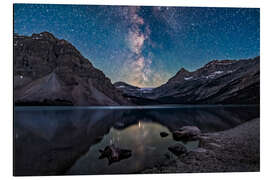 Aluminiumsbilde Milky Way over Bow Lake in Banff National Park, Canada