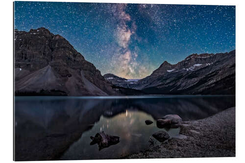 Gallery print Milky Way over Bow Lake in Banff National Park, Canada