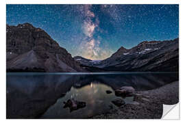 Wall sticker Milky Way over Bow Lake in Banff National Park, Canada