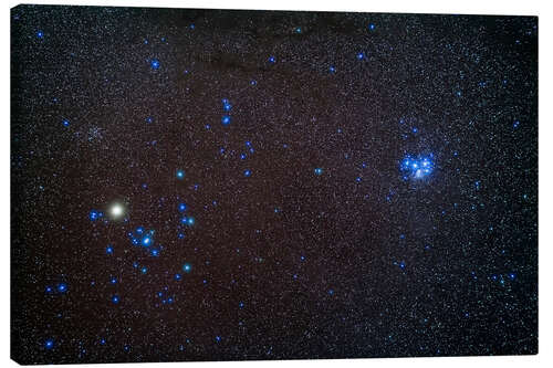 Canvas-taulu Star clusters Hyades (left) and Pleiades (right) in Taurus