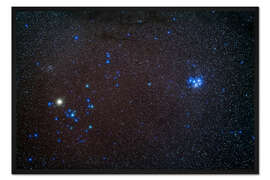 Gerahmter Kunstdruck Sternhaufen Hyaden (links) und Plejaden (rechts) im Taurus