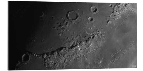 Alumiinitaulu Apollo 15 landing site on the moon (with labels)