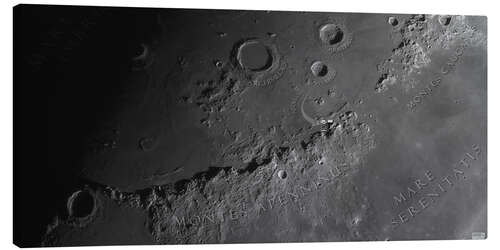 Lerretsbilde Apollo 15 landing site on the moon (with labels)