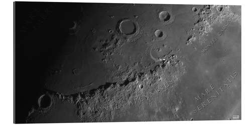 Galleritryk Apollo 15 landing site on the moon (with labels)