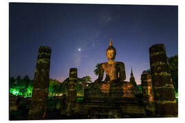 Aluminium print The Milky way and Venus above a buddha in Sukhothai, Thailand