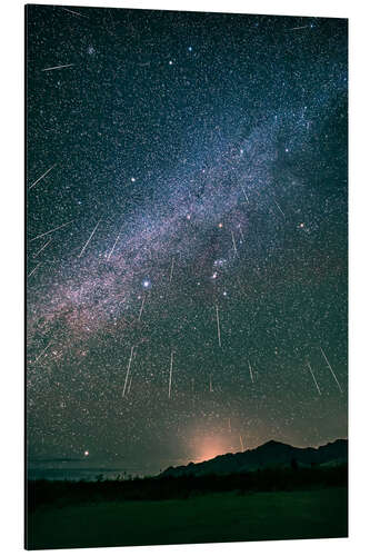 Stampa su alluminio Geminid meteor shower raining above the Chiricahua Mountains