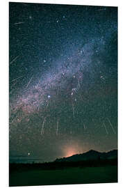 Foam board print Geminid meteor shower raining above the Chiricahua Mountains