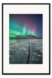 Gerahmter Kunstdruck Nordlicht, Carcross, Yukon, Kanada