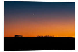 Aluminium print Two day old waxing moon and Venus in the evening twilight