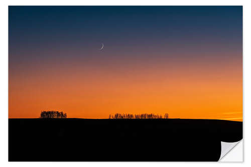 Wandsticker Zwei Tage alter Mond und Venus in der Abenddämmerung