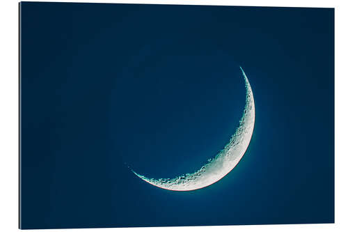 Gallery print 4-day old crescent moon in blue twilight