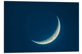Magnettafel 4 Tage alte Mondsichel in blauer Dämmerung