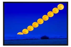 Gerahmter Kunstdruck Aufgang des vollen Schneemonds, 27. Februar 2021