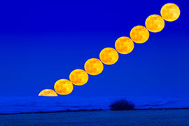 Magnettafel Aufgang des vollen Schneemonds, 27. Februar 2021