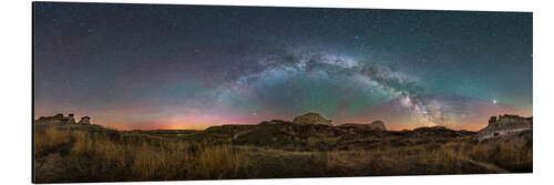 Aluminiumtavla Spring Milky Way over Dinosaur Provincial Park, Alberta, Canada