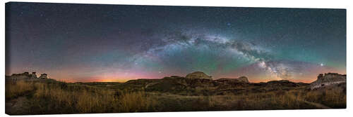 Canvas print Spring Milky Way over Dinosaur Provincial Park, Alberta, Canada