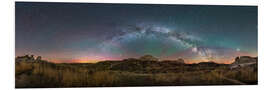 Foam board print Spring Milky Way over Dinosaur Provincial Park, Alberta, Canada