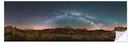 Selvklebende plakat Spring Milky Way over Dinosaur Provincial Park, Alberta, Canada