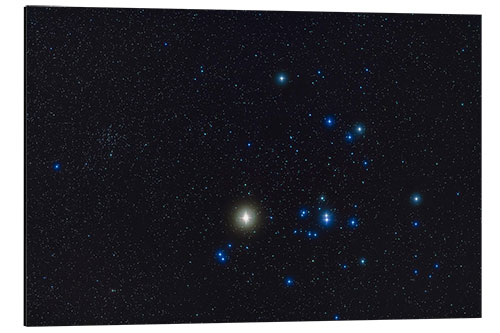 Aluminium print The Hyades star cluster and bright yellow Aldebaran star