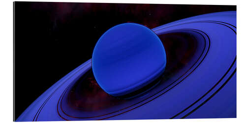 Galleritryck Blue planet with rings