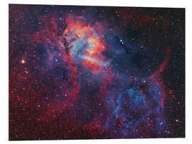 Foam board print Sharpless 2-132 emission nebula at the Cepheus/Lacerta border