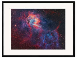 Framed art print Sharpless 2-132 emission nebula at the Cepheus/Lacerta border