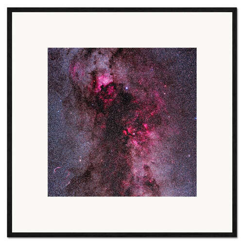 Impresión de arte enmarcada The complex of red emission and dark nebulas in Cygnus